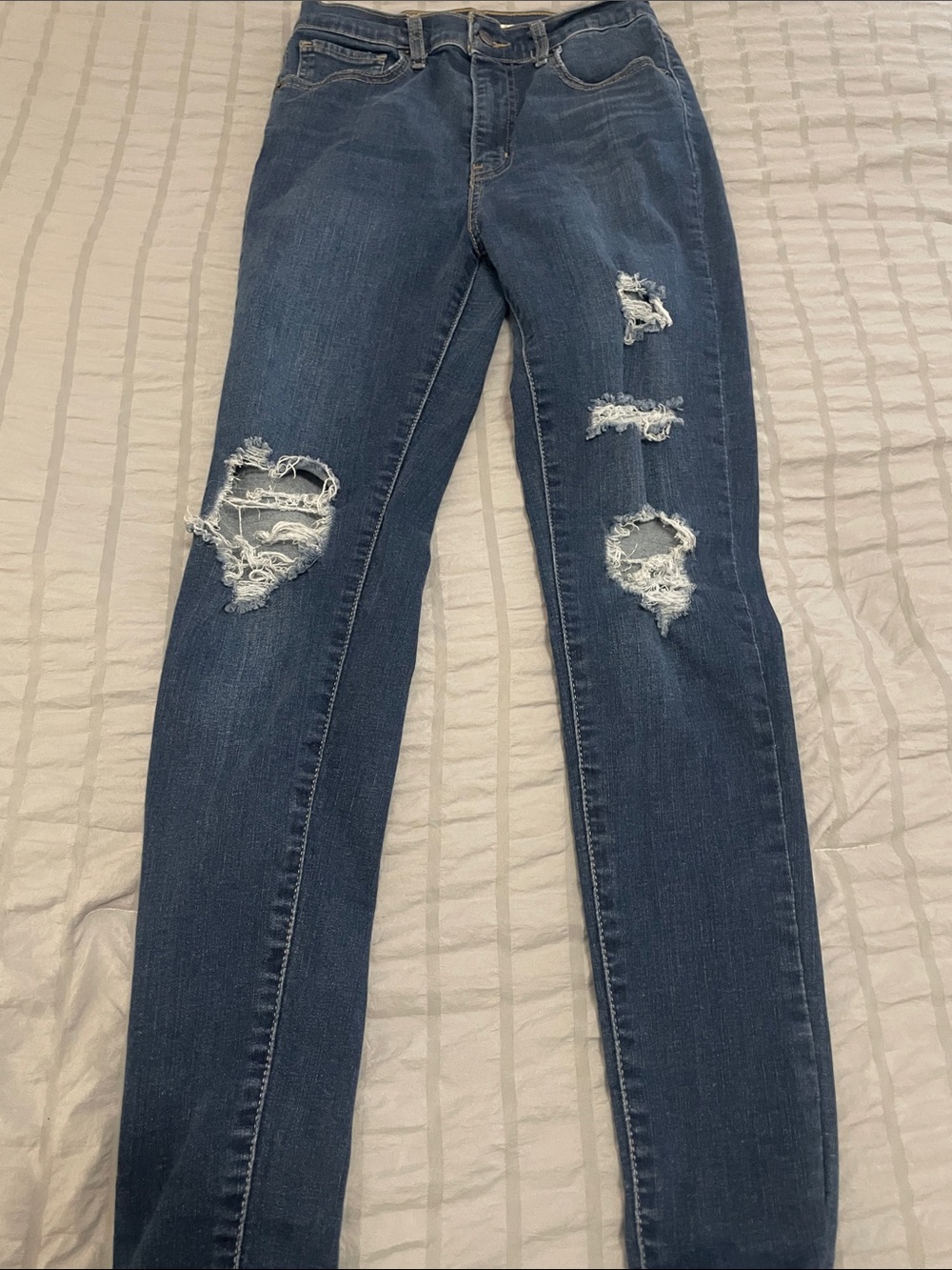 Levi's Dark Blue Denim Jeans with Tan Leather Patch